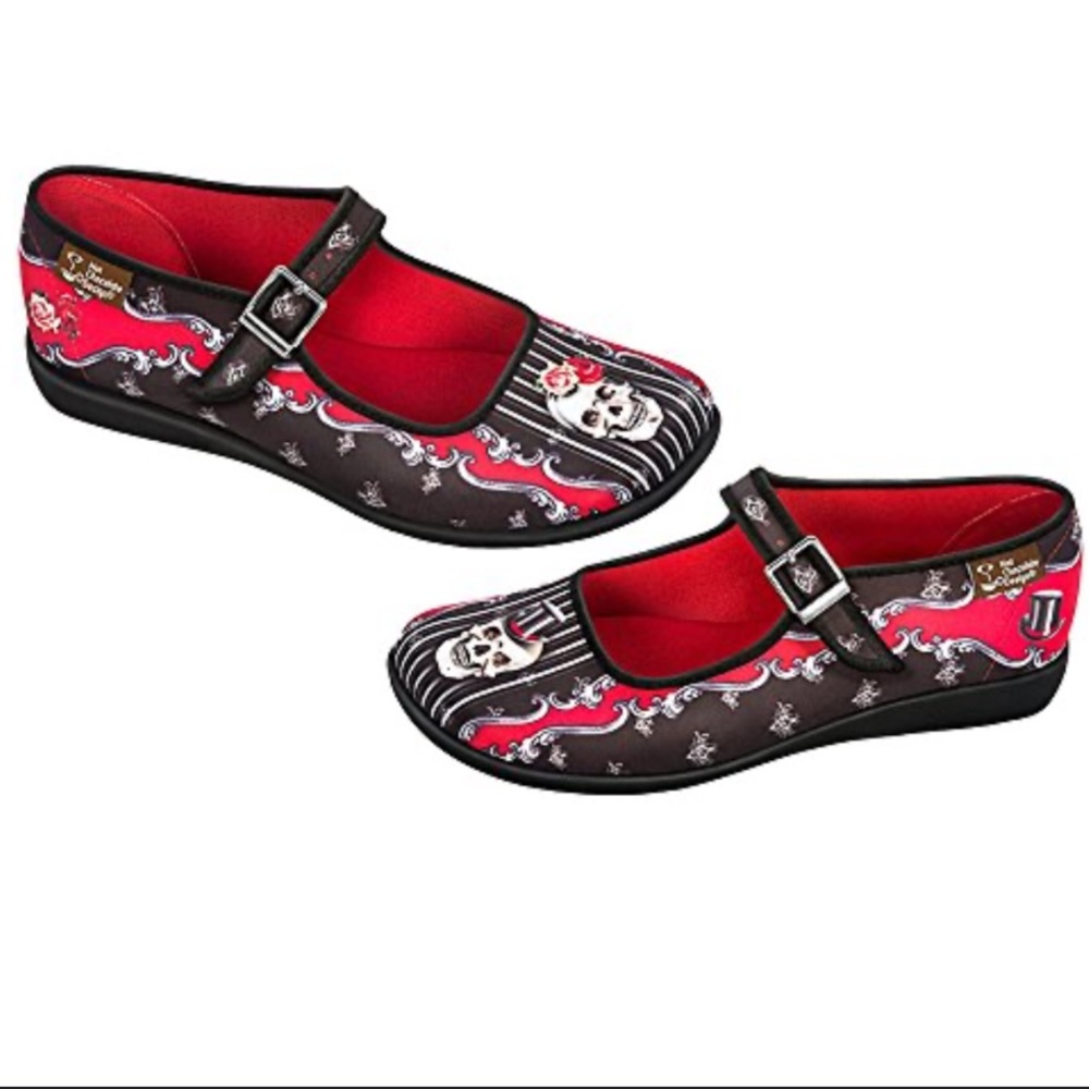 Hot Chocolate Design Chocolaticas Eternal Love Mary Jane Flat Shoes Skulls Sz 9 - Picture 2 of 6
